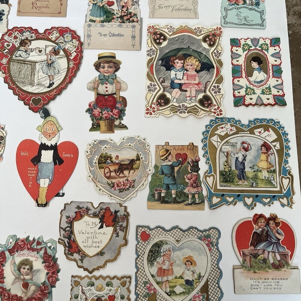 Vintage Valentine Card Lot Mechanical Stand Up Die Cut Honeycomb USA Germany - Picture 8 of 16
